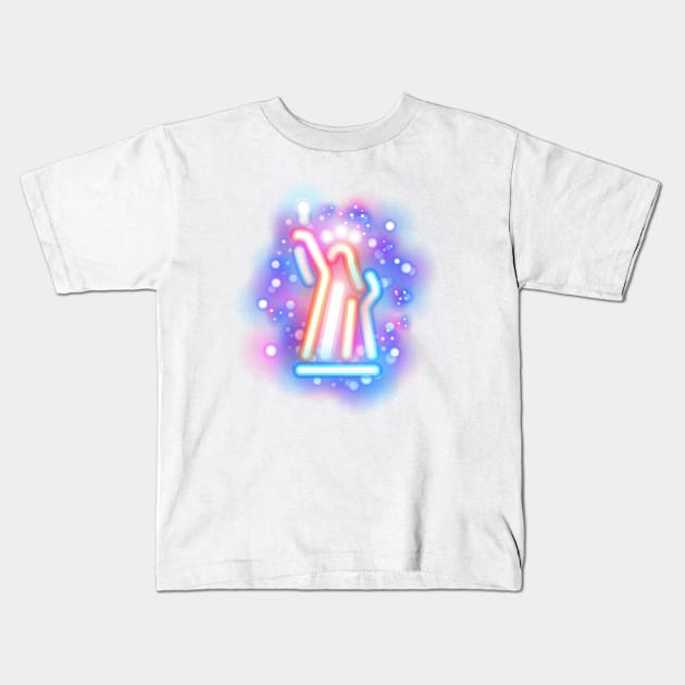 Statue of Liberty Neon Kids T-Shirt by KindlyHarlot